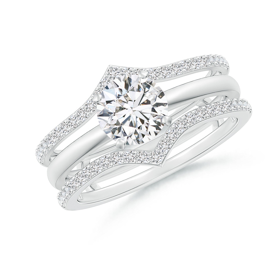1.1mm HSI2 Diamond Chevron Ring Wrap in 18K White Gold side 399