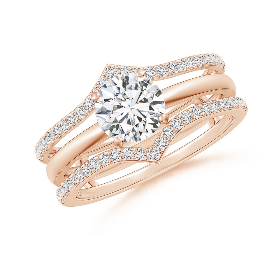 1.1mm HSI2 Diamond Chevron Ring Wrap in Rose Gold side 399
