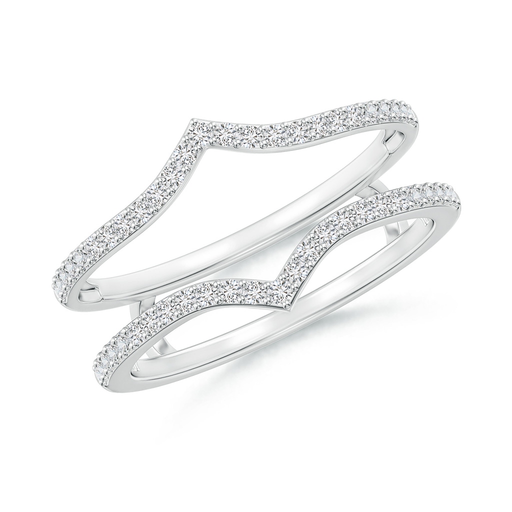 1.1mm HSI2 Diamond Chevron Ring Wrap in White Gold