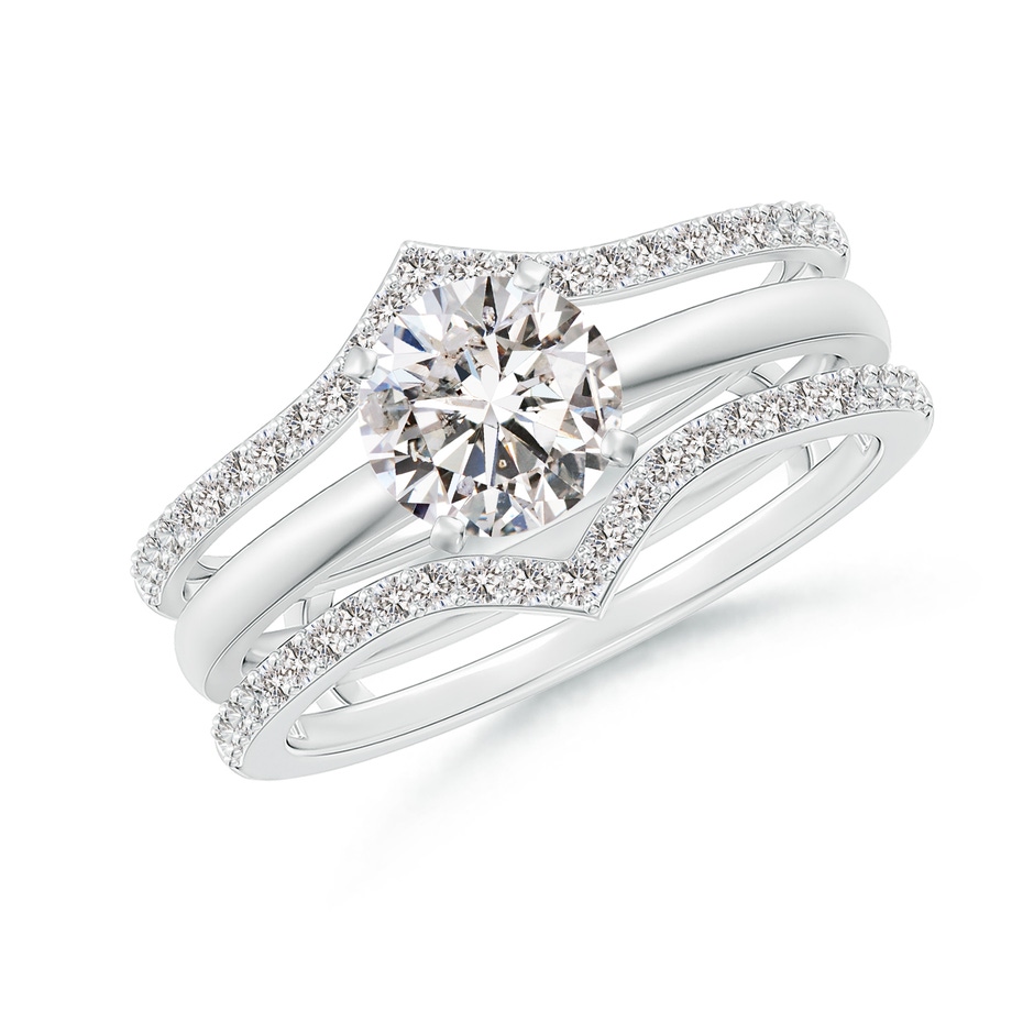 1.1mm IJI1I2 Diamond Chevron Ring Wrap in White Gold side 399