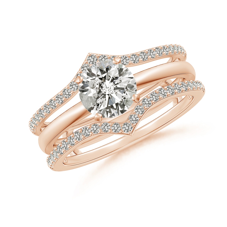 1.1mm KI3 Diamond Chevron Ring Wrap in Rose Gold side 399