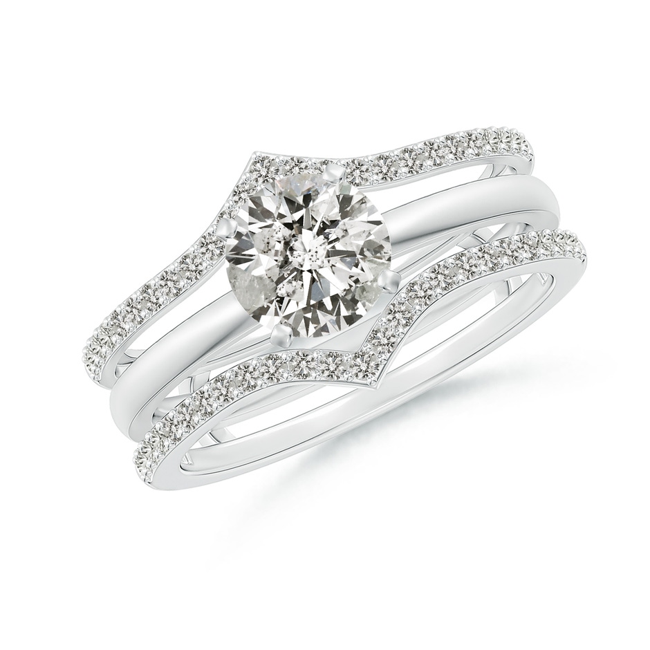 1.1mm KI3 Diamond Chevron Ring Wrap in White Gold side 399
