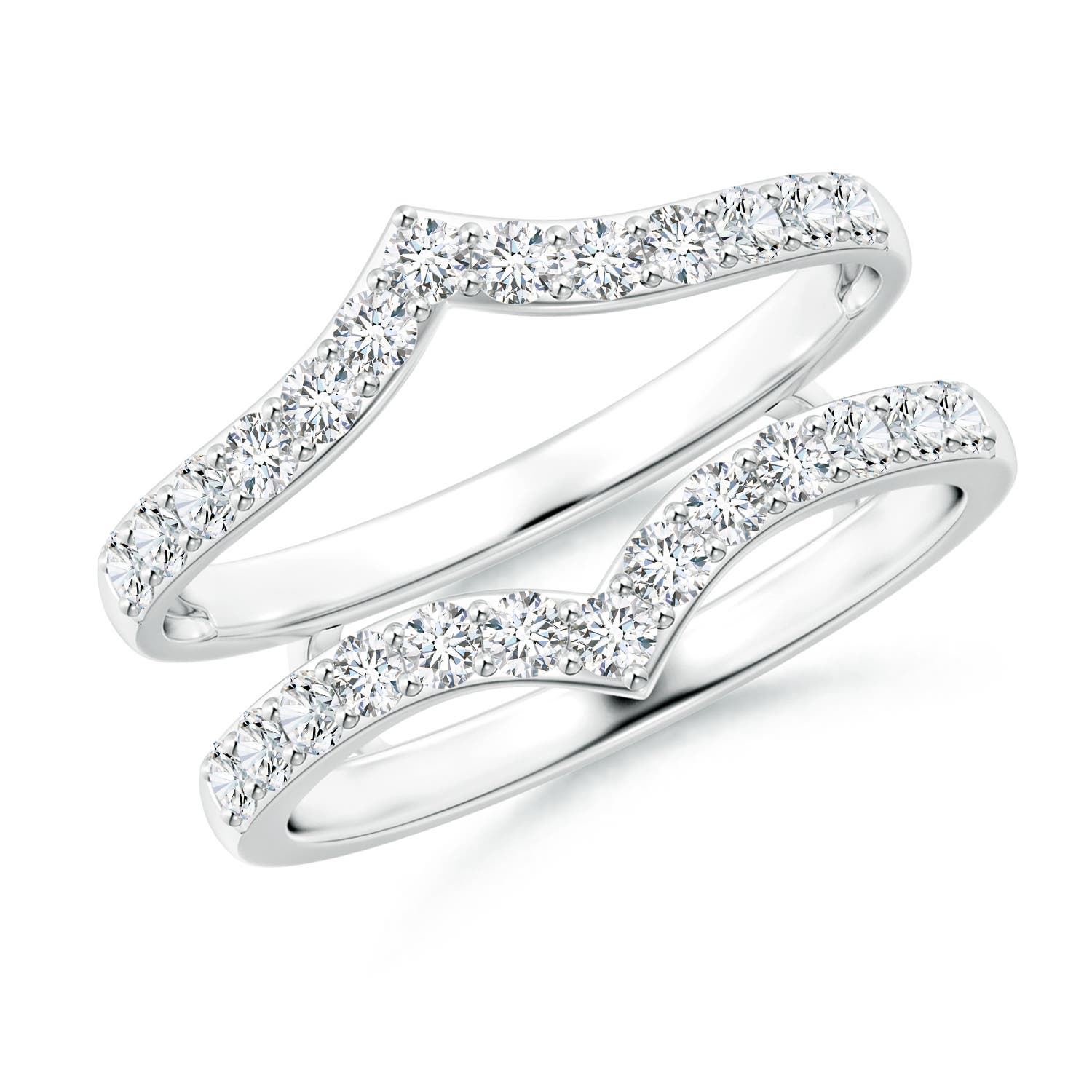 1.9mm GVS2 Diamond Chevron Ring Wrap in 18K White Gold