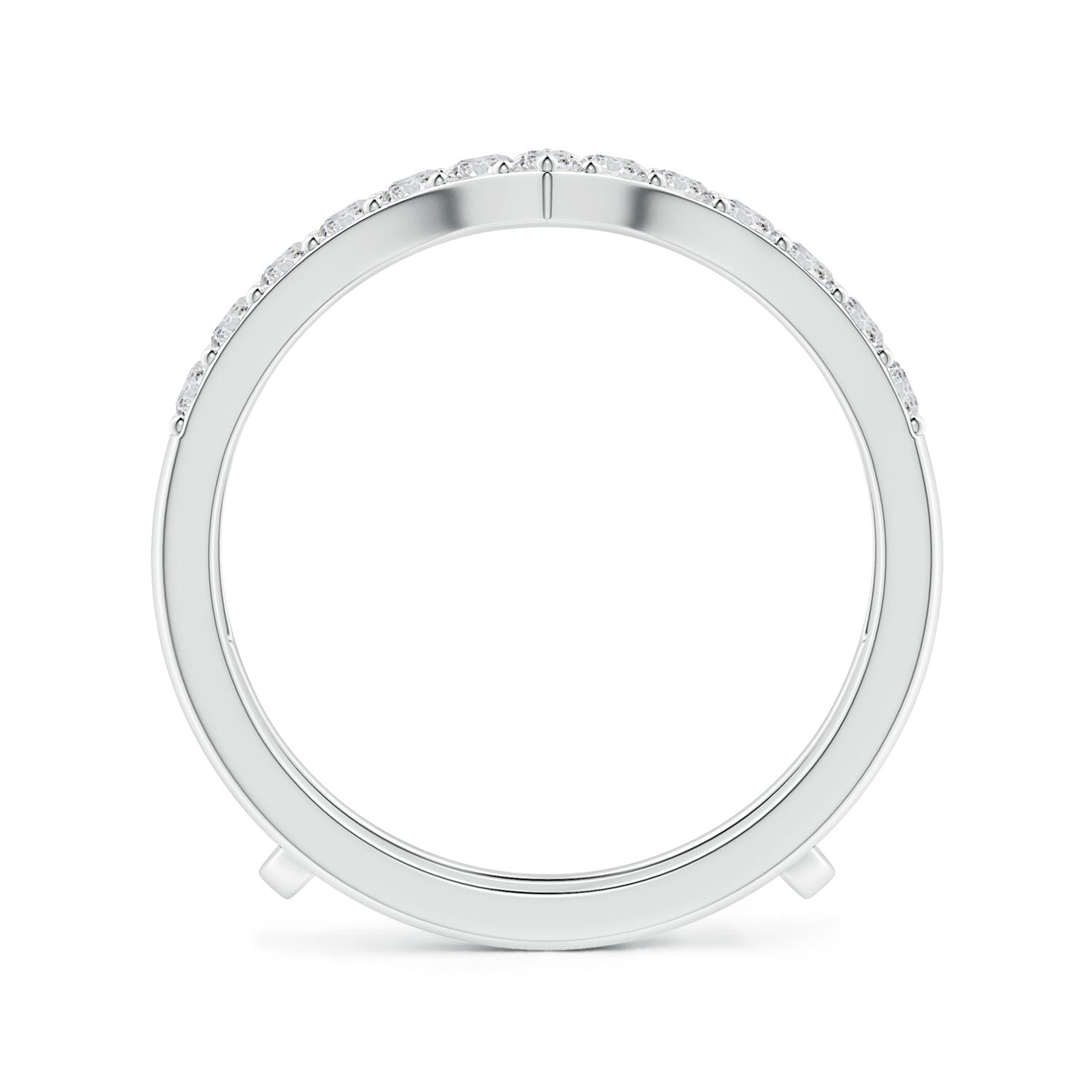 1.9mm HSI2 Diamond Chevron Ring Wrap in 18K White Gold