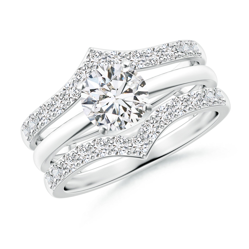 1.9mm HSI2 Diamond Chevron Ring Wrap in P950 Platinum side 399