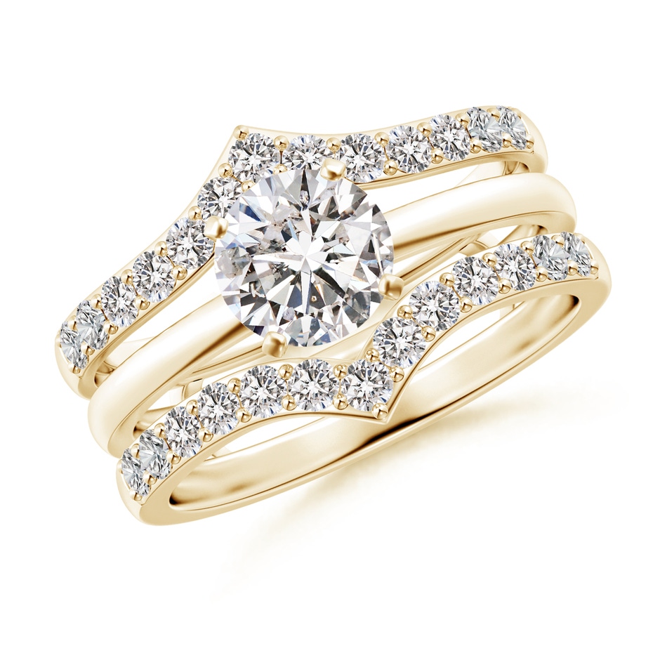 1.9mm IJI1I2 Diamond Chevron Ring Wrap in Yellow Gold side 399