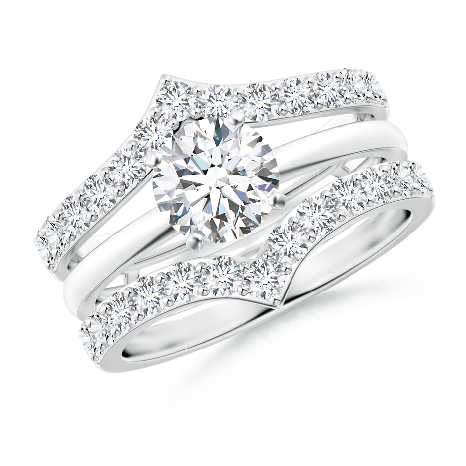 2.1mm GVS2 Diamond Chevron Ring Wrap in P950 Platinum side 399