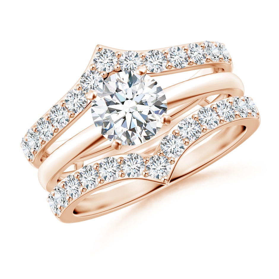 2.1mm GVS2 Diamond Chevron Ring Wrap in Rose Gold side 399