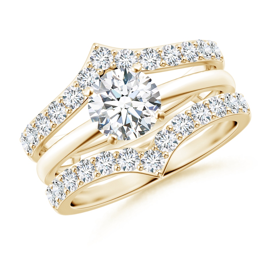 2.1mm GVS2 Diamond Chevron Ring Wrap in Yellow Gold side 399