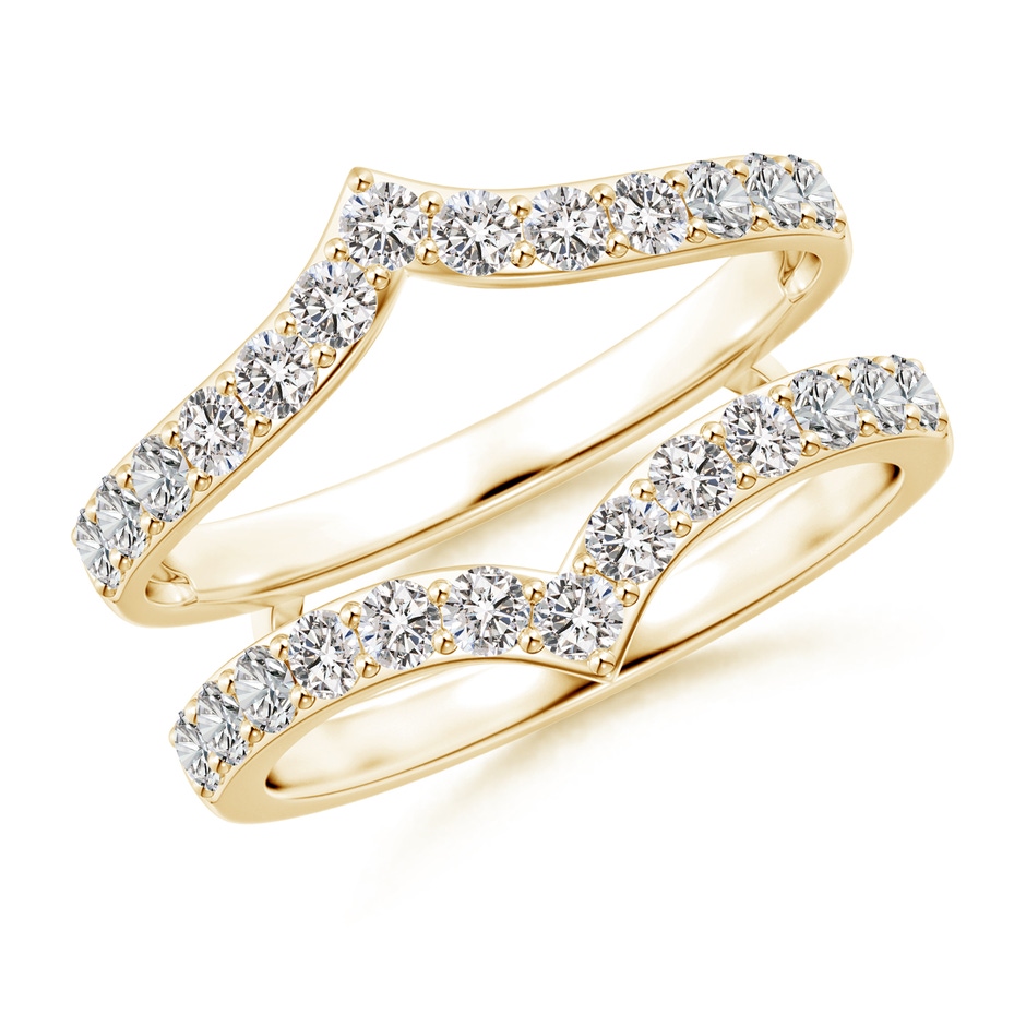 2.1mm IJI1I2 Diamond Chevron Ring Wrap in Yellow Gold 