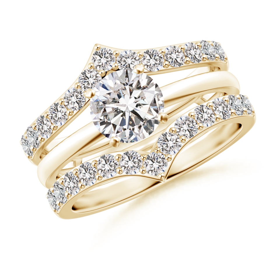 2.1mm IJI1I2 Diamond Chevron Ring Wrap in Yellow Gold side 399