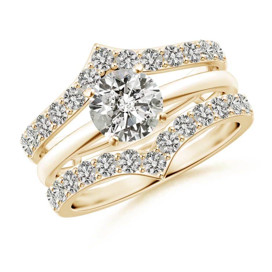 2.1mm KI3 Diamond Chevron Ring Wrap in Yellow Gold side 399