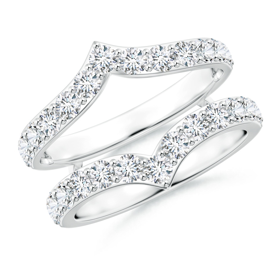 2.4mm GVS2 Diamond Chevron Ring Wrap in P950 Platinum 