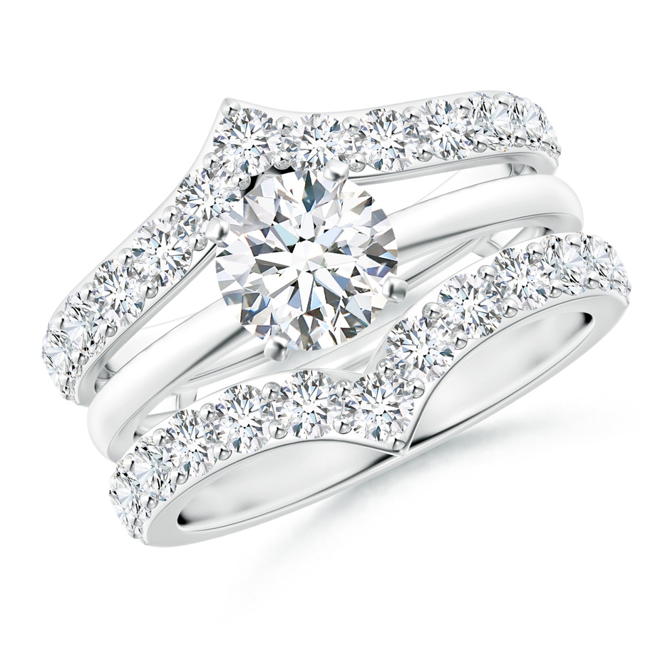 2.4mm GVS2 Diamond Chevron Ring Wrap in P950 Platinum side 399