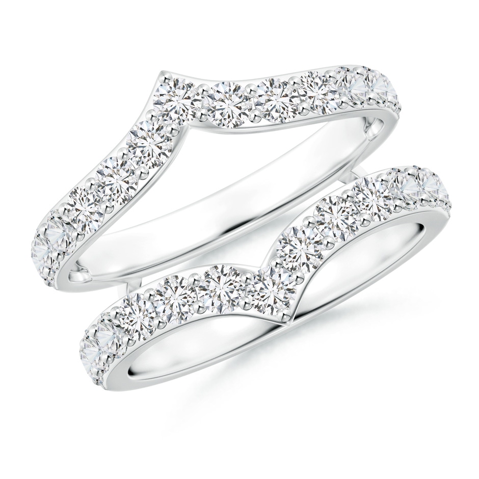 2.4mm HSI2 Diamond Chevron Ring Wrap in White Gold 