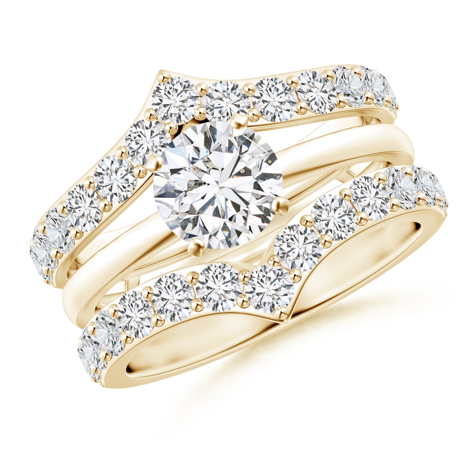 2.4mm HSI2 Diamond Chevron Ring Wrap in Yellow Gold side 399