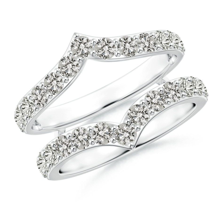 2.4mm KI3 Diamond Chevron Ring Wrap in White Gold 