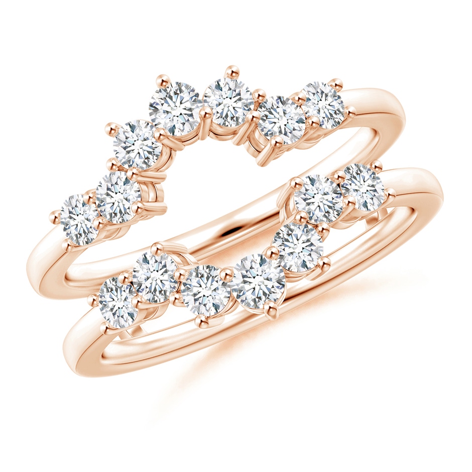 2.6mm GVS2 Diamond Sunburst Ring Wrap in Rose Gold 