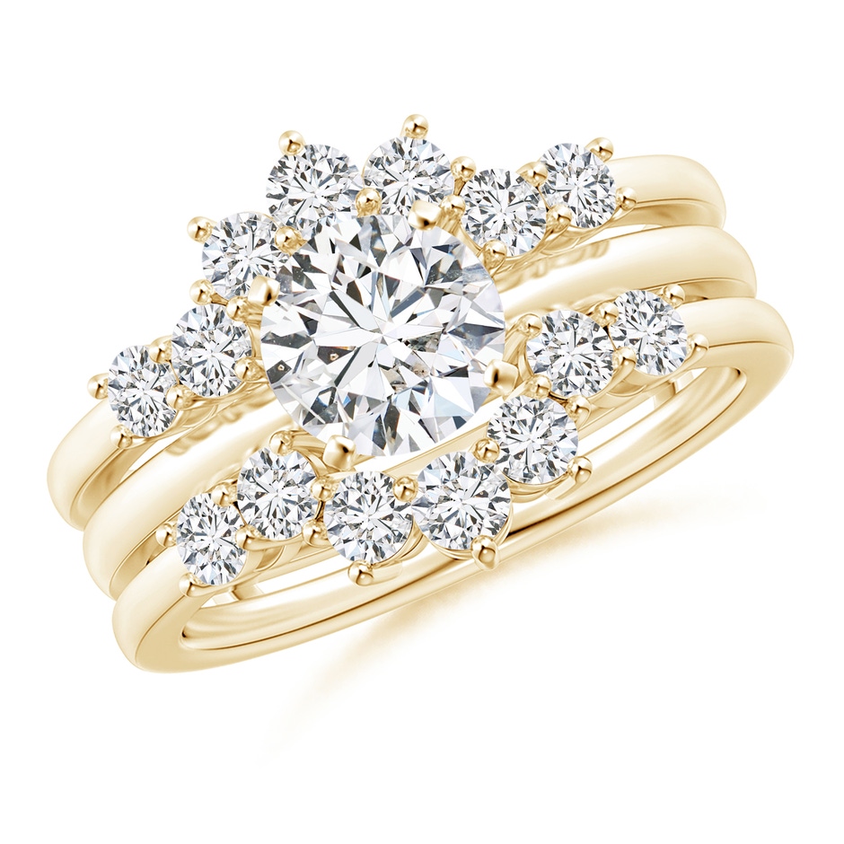 2.6mm HSI2 Diamond Sunburst Ring Wrap in Yellow Gold side-3