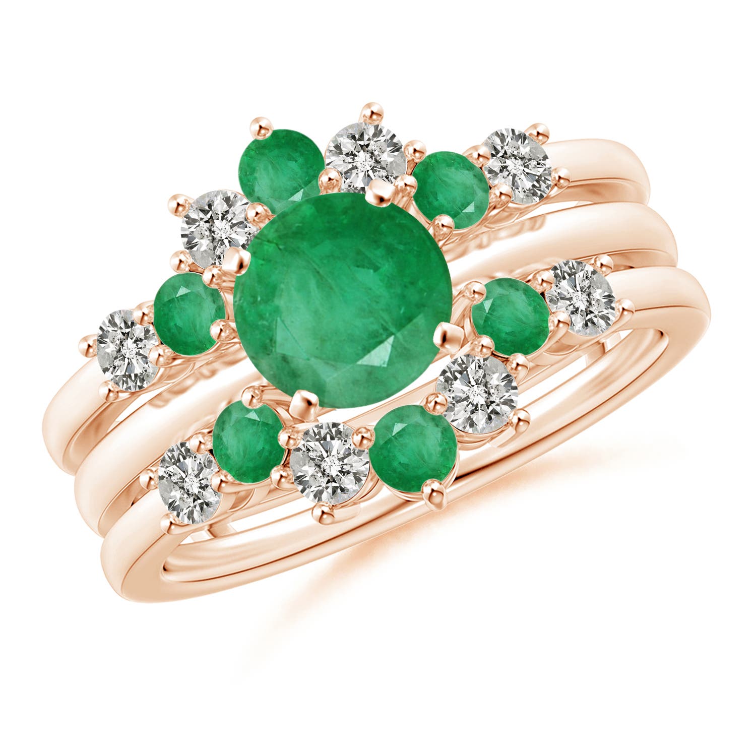 A - Emerald / 1 CT / 14 KT Rose Gold