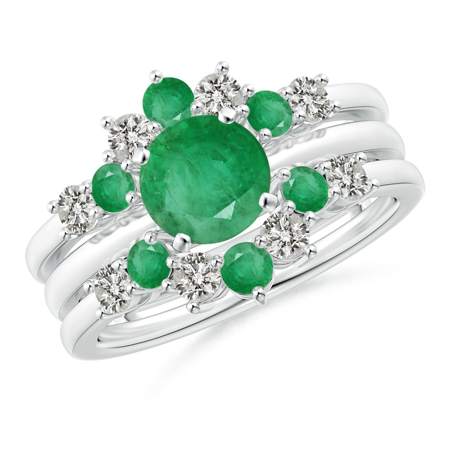 A - Emerald / 1 CT / 14 KT White Gold