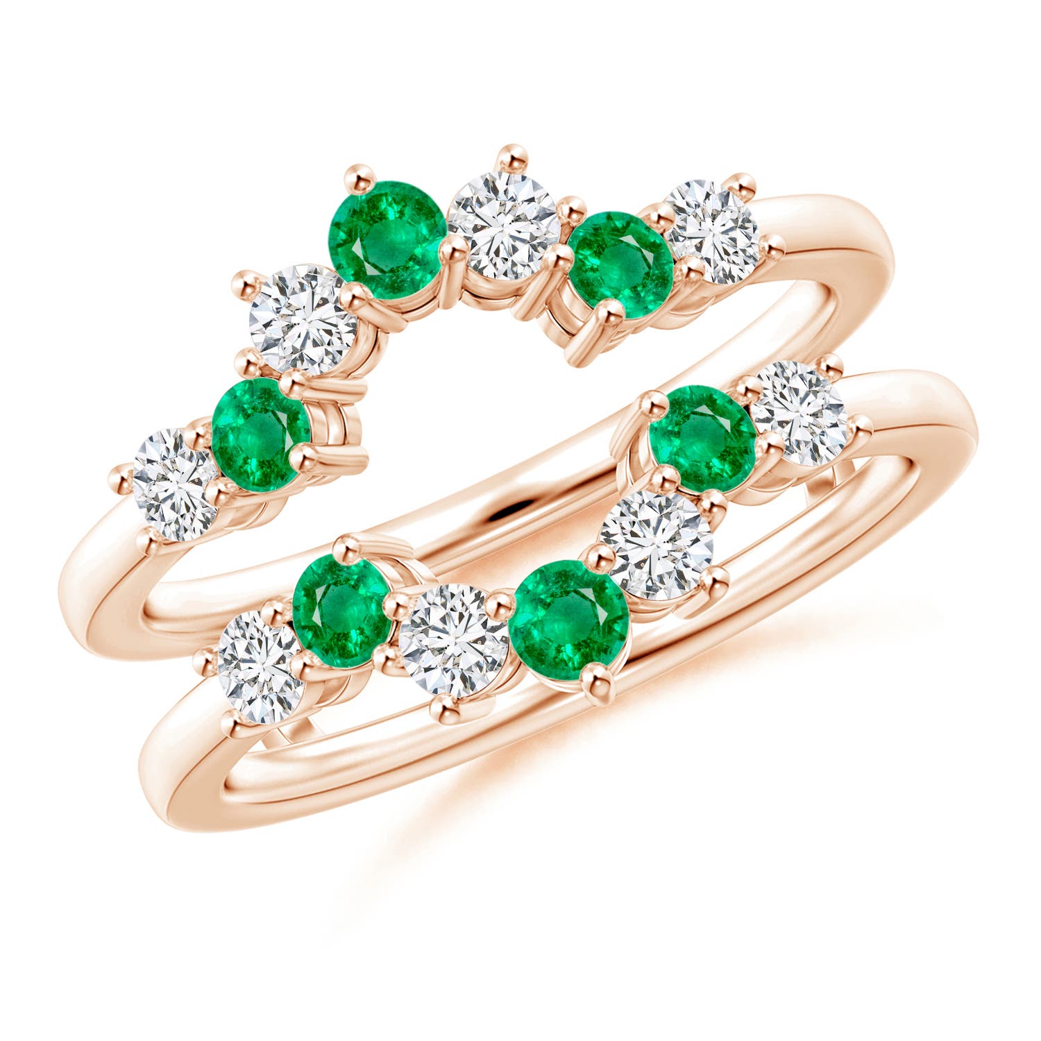 AAA - Emerald / 1 CT / 14 KT Rose Gold