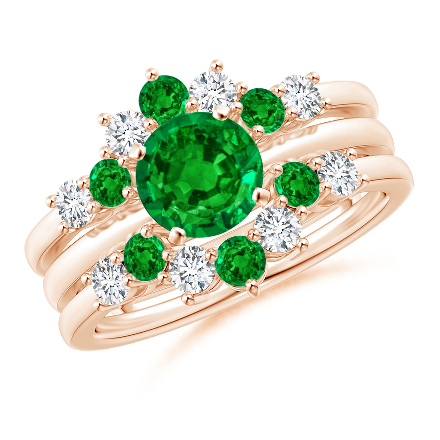 AAAA - Emerald / 1 CT / 14 KT Rose Gold