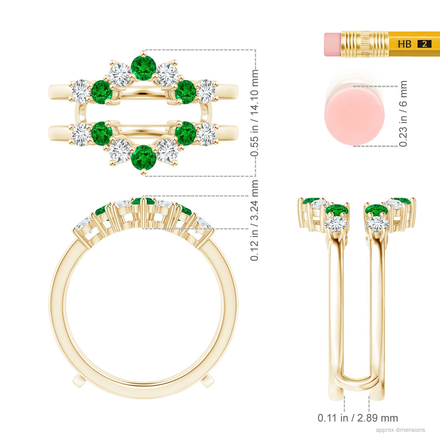 AAAA - Emerald / 1 CT / 14 KT Yellow Gold