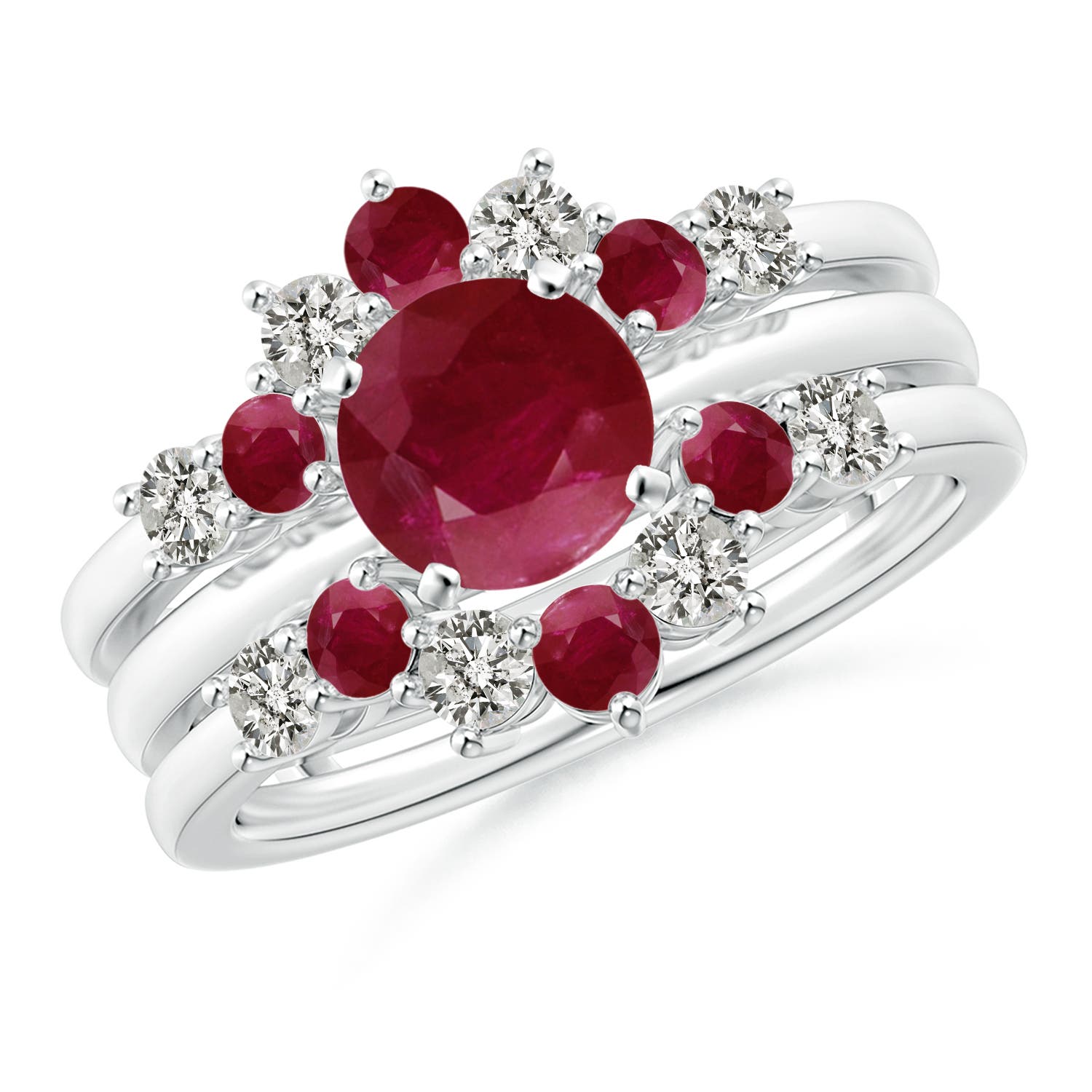 A - Ruby / 1.12 CT / 14 KT White Gold