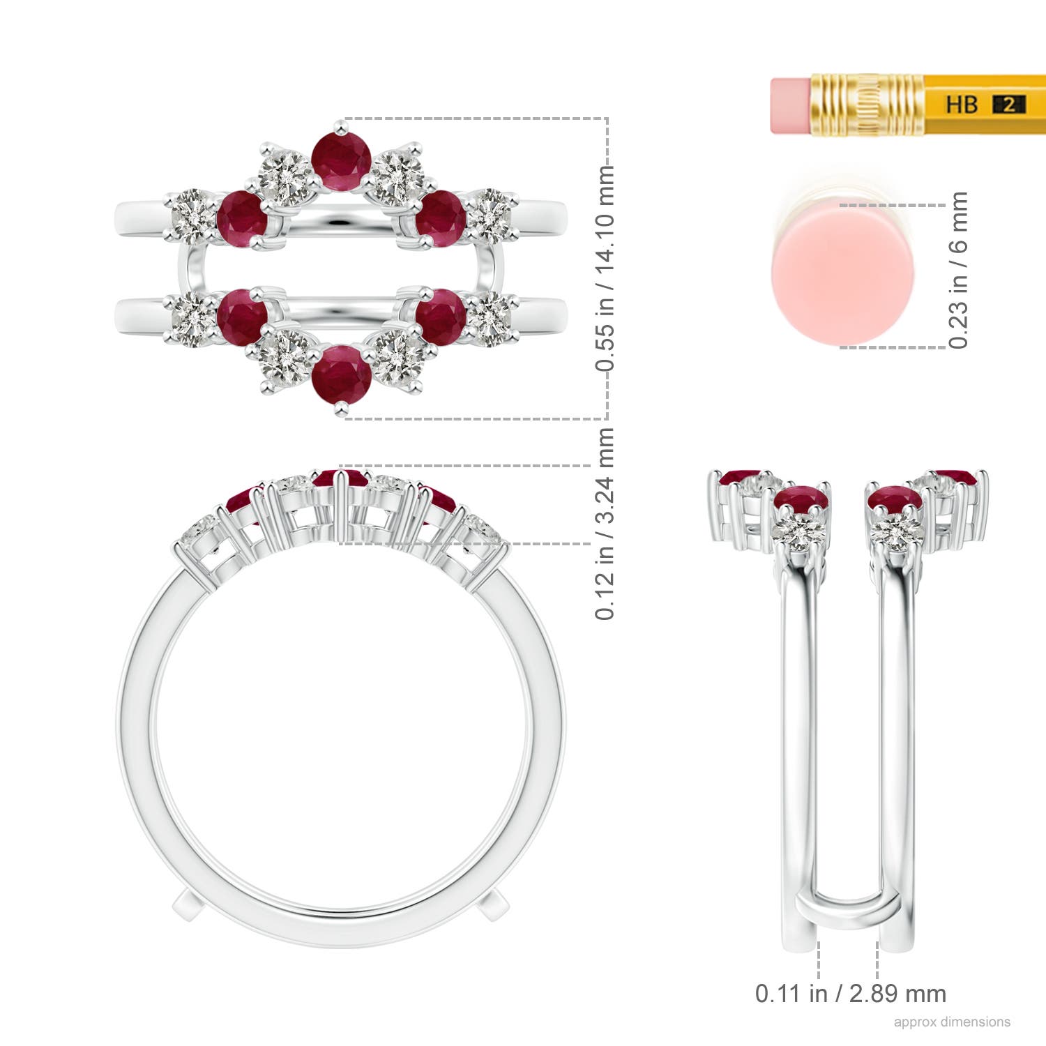 A - Ruby / 1.12 CT / 14 KT White Gold