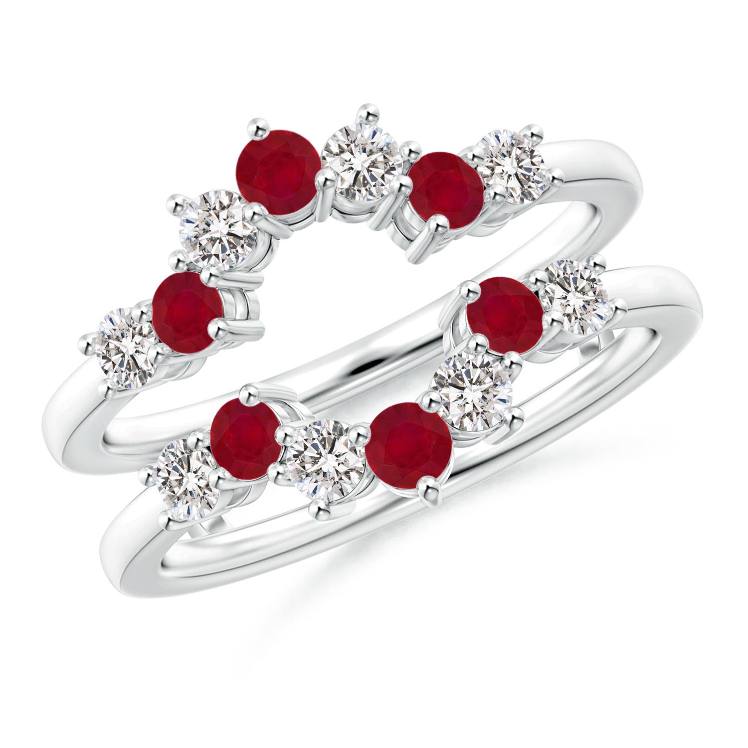 AA - Ruby / 1.12 CT / 14 KT White Gold