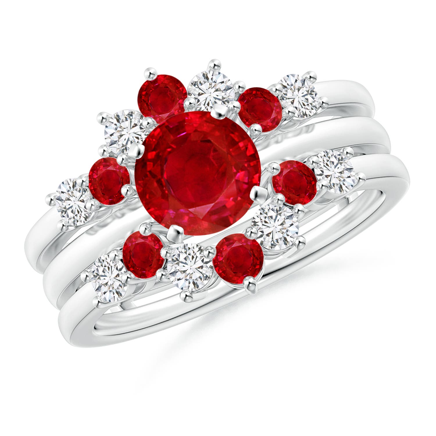 AAA - Ruby / 1.12 CT / 14 KT White Gold