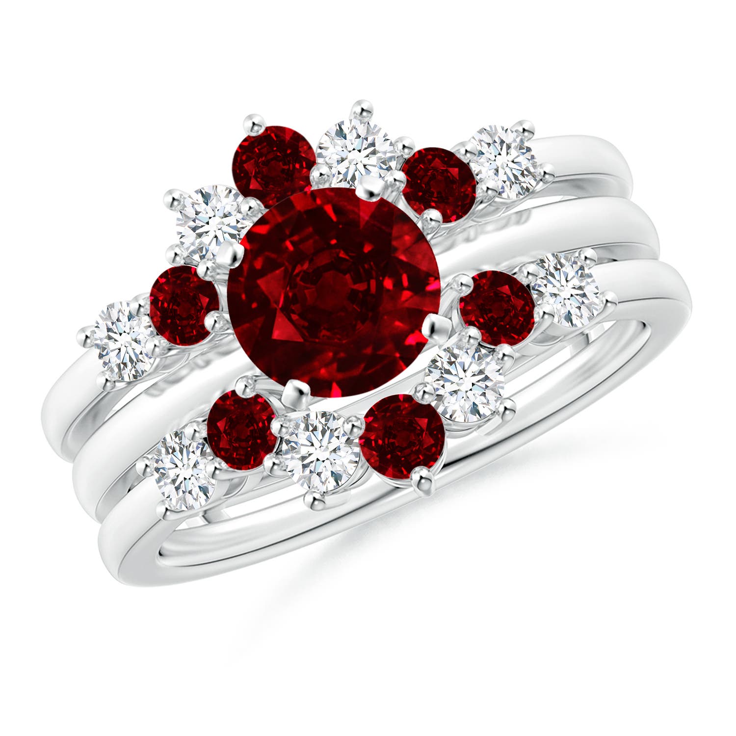 AAAA - Ruby / 1.12 CT / 14 KT White Gold