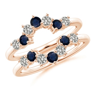 2.6mm A Sapphire and Diamond Sunburst Ring Wrap in Rose Gold