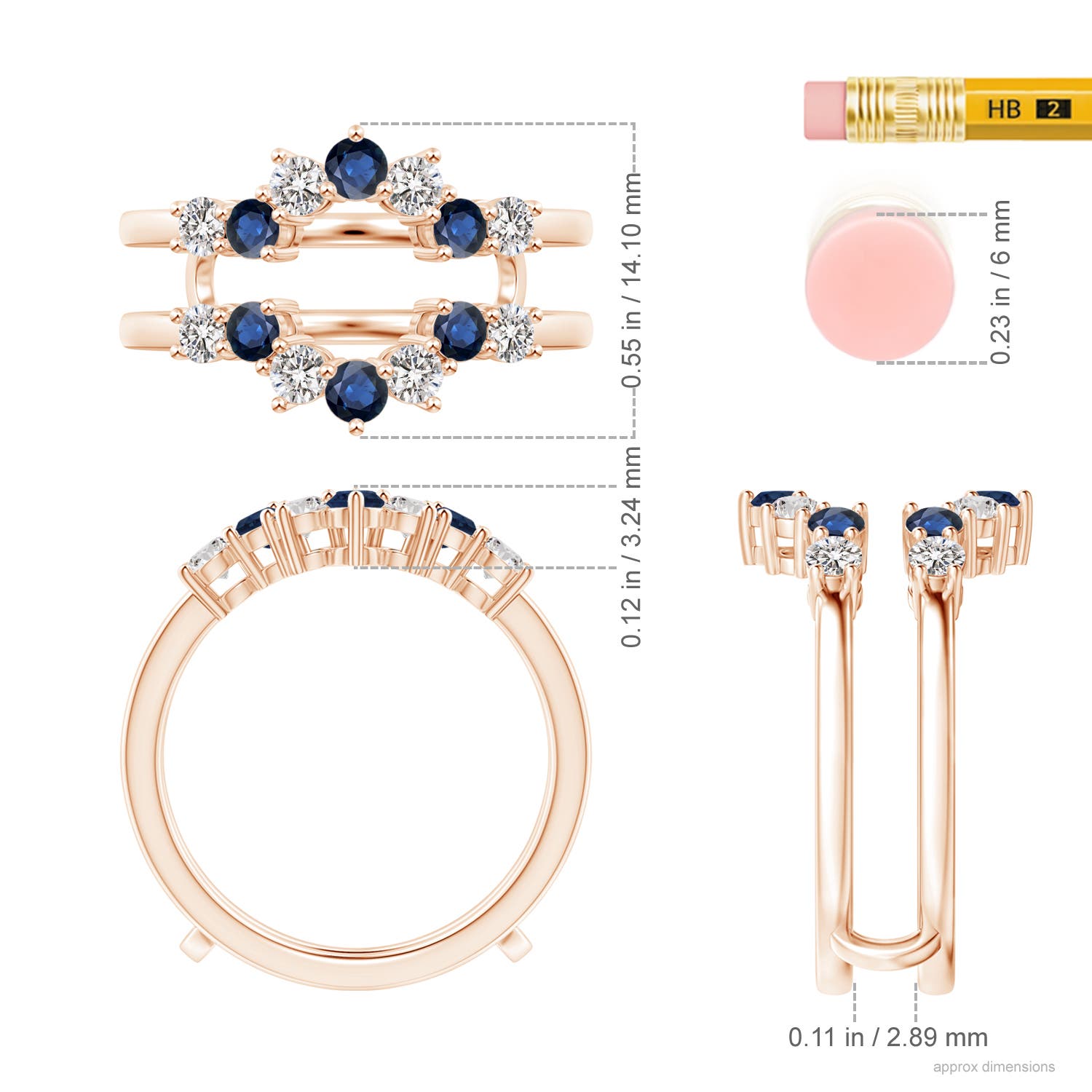 AA - Blue Sapphire / 1.12 CT / 14 KT Rose Gold