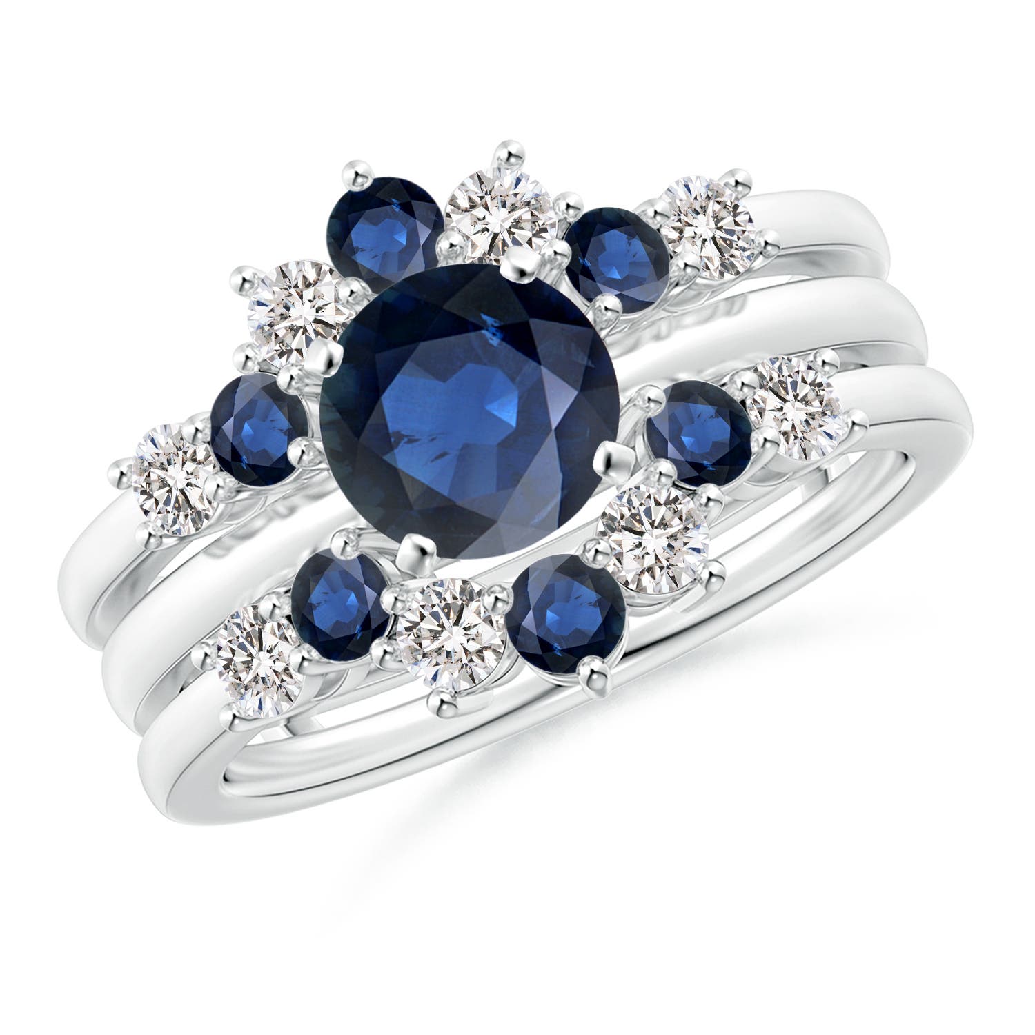 AA - Blue Sapphire / 1.12 CT / 14 KT White Gold