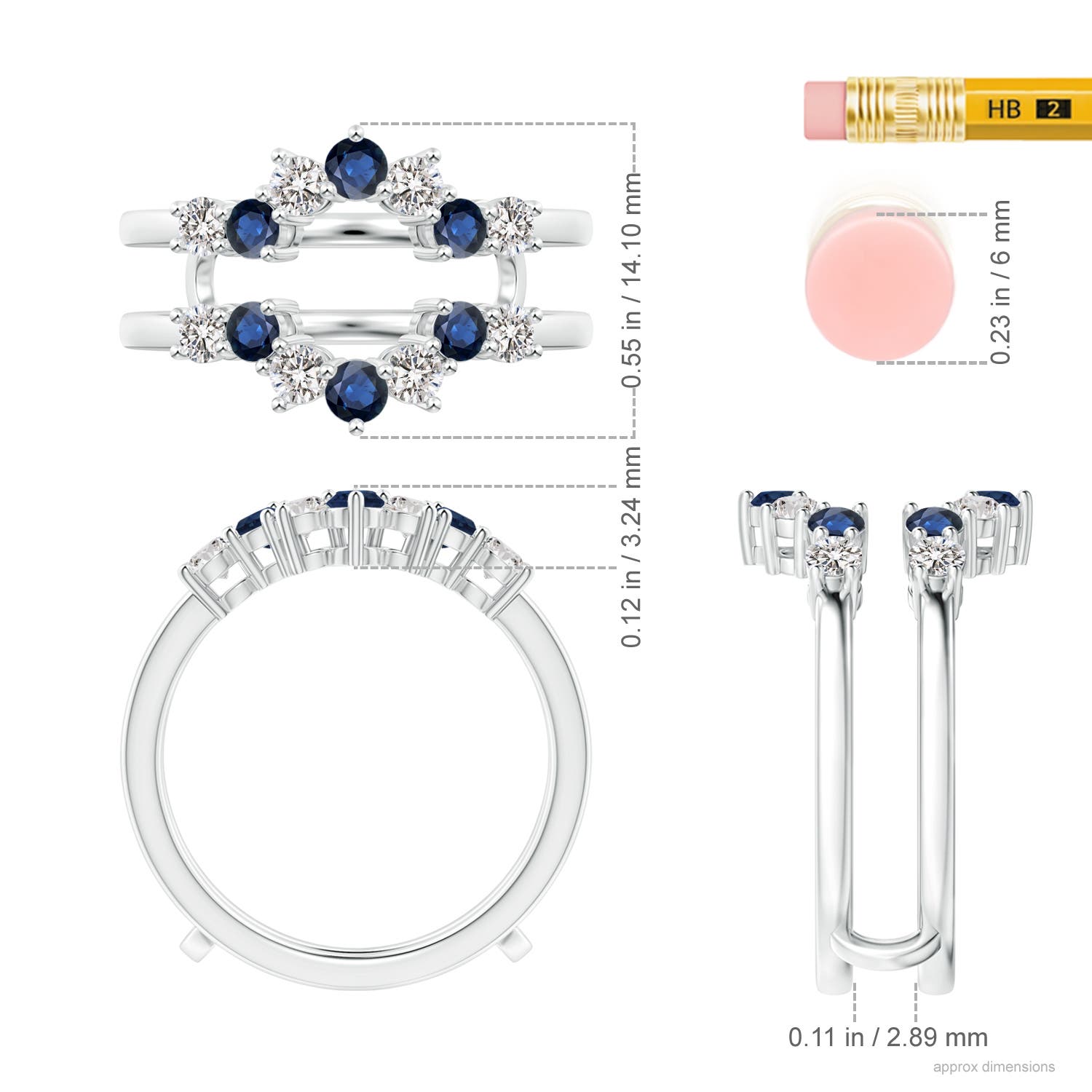 AA - Blue Sapphire / 1.12 CT / 14 KT White Gold