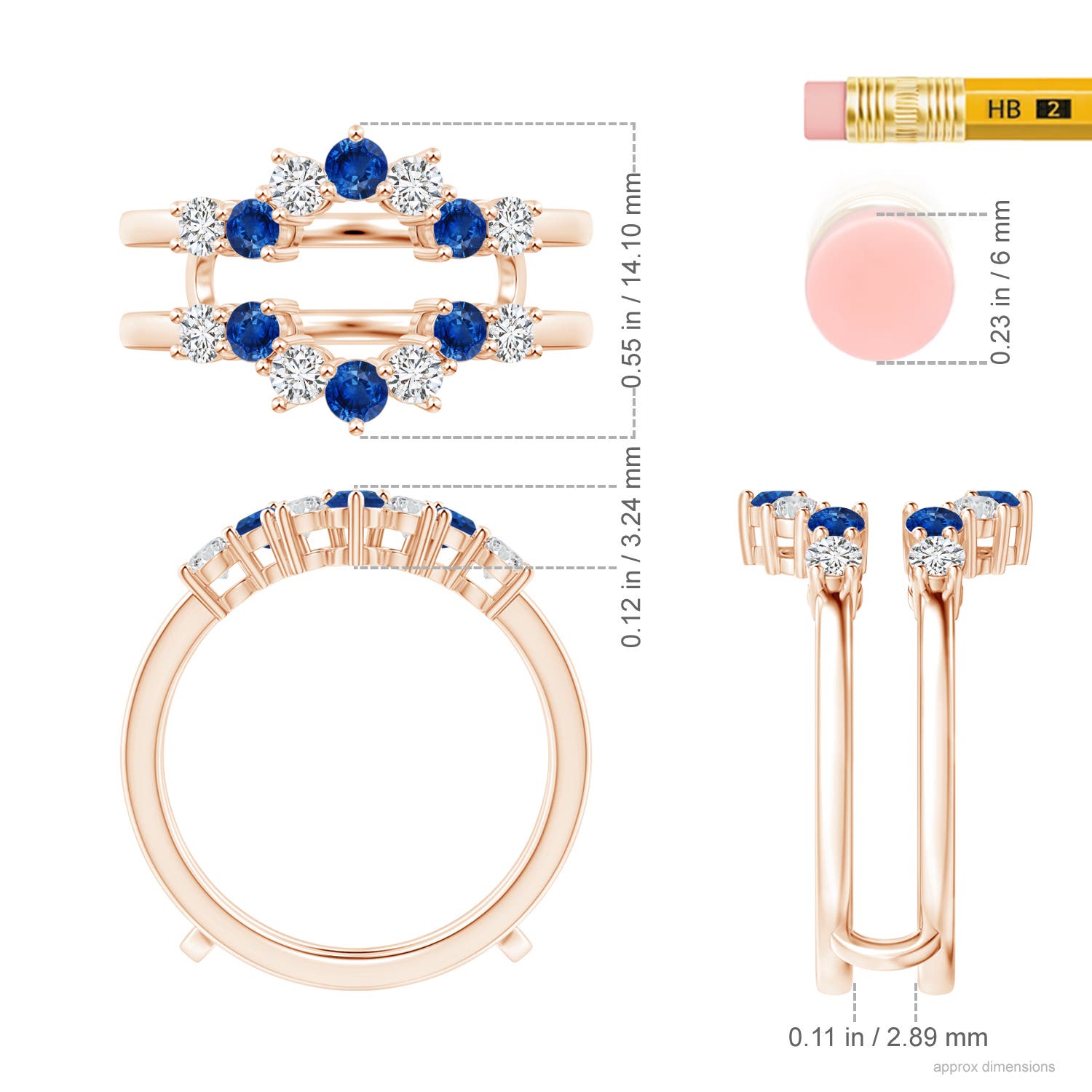 AAA - Blue Sapphire / 1.12 CT / 14 KT Rose Gold