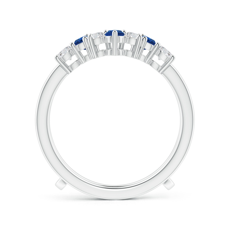 2.6mm AAA Sapphire and Diamond Sunburst Ring Wrap in White Gold side 1