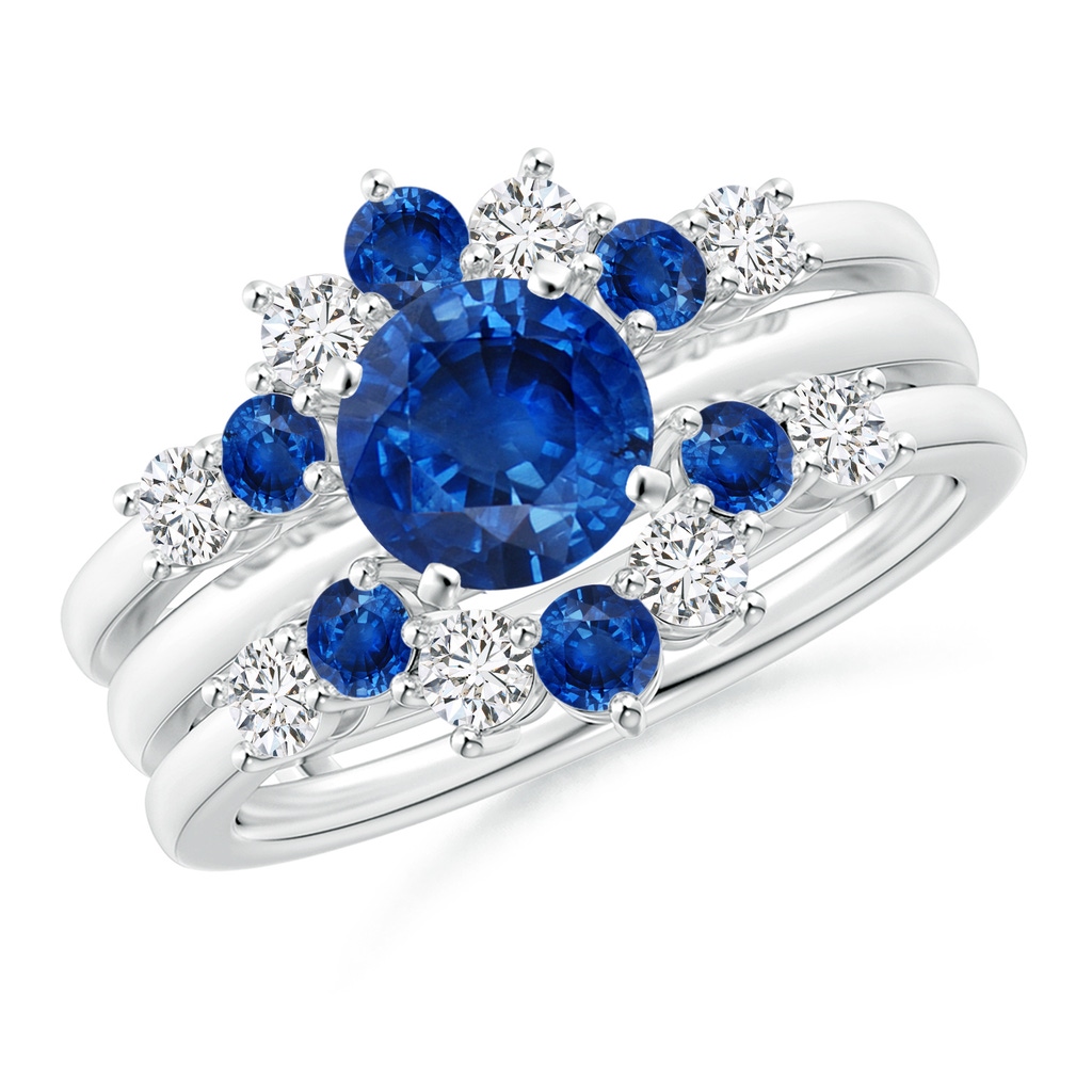 Sapphire and Diamond Sunburst Ring Wrap | Angara
