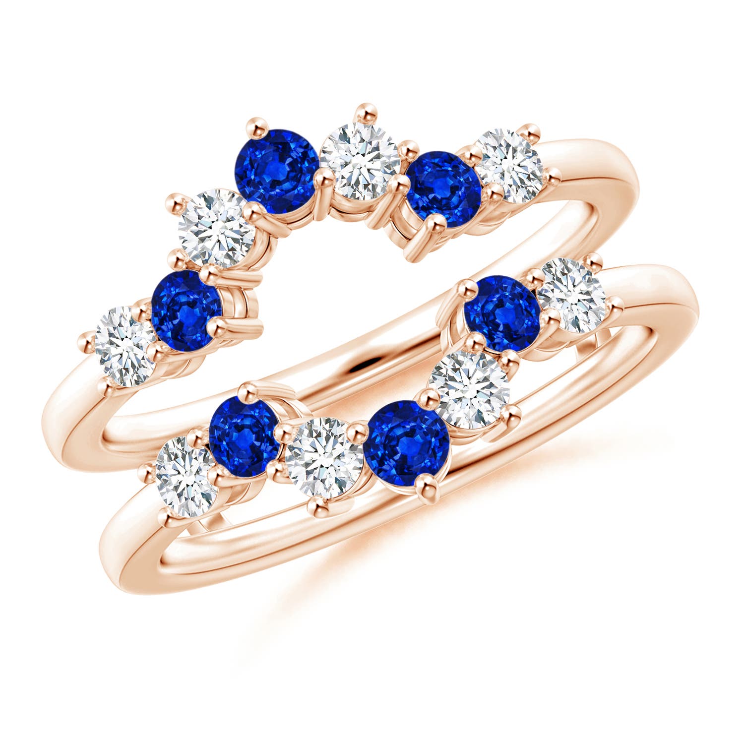 AAAA - Blue Sapphire / 1.12 CT / 14 KT Rose Gold