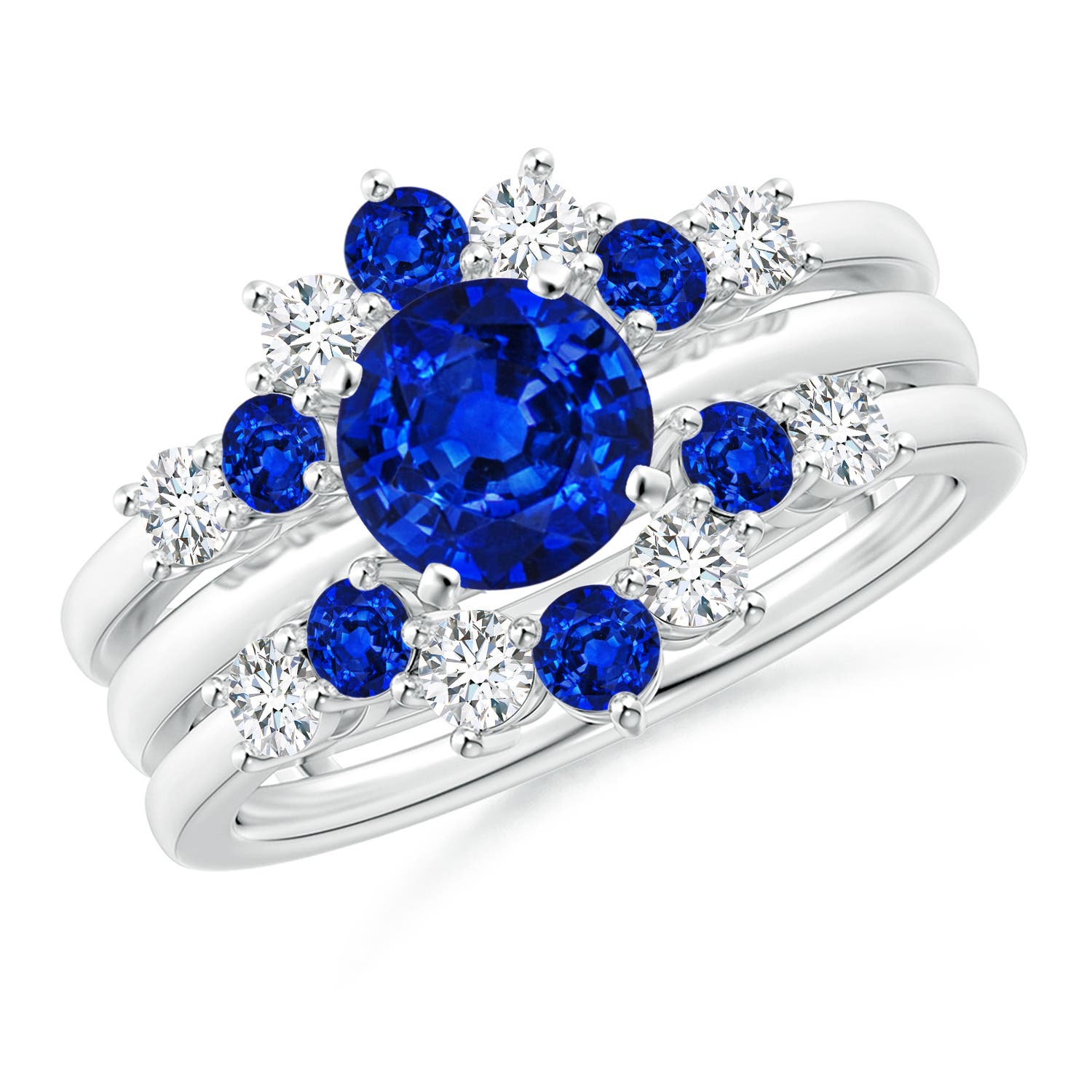 AAAA - Blue Sapphire / 1.12 CT / 14 KT White Gold