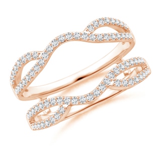 1mm GVS2 Diamond Wavy Ring Wrap in Rose Gold