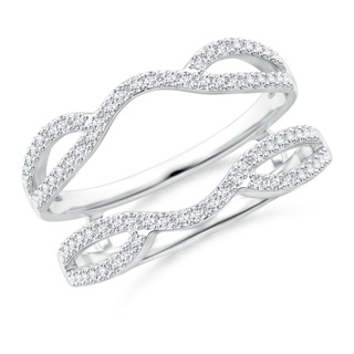 1mm GVS2 Diamond Wavy Ring Wrap in White Gold