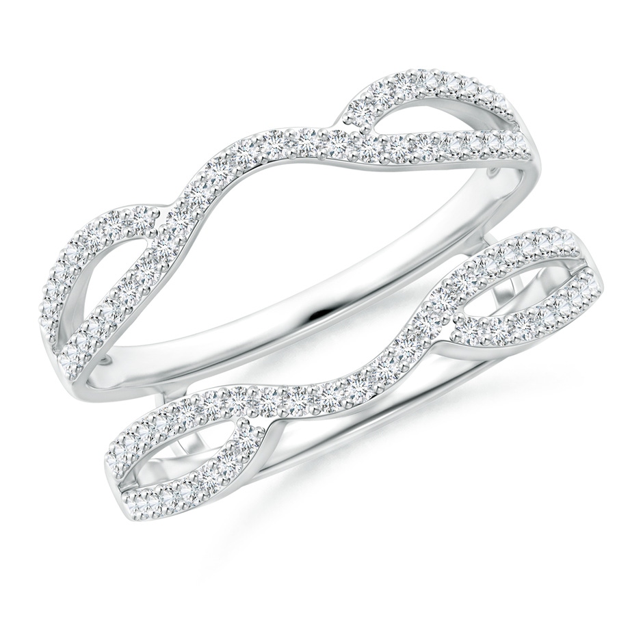 1mm GVS2 Diamond Wavy Ring Wrap in White Gold 