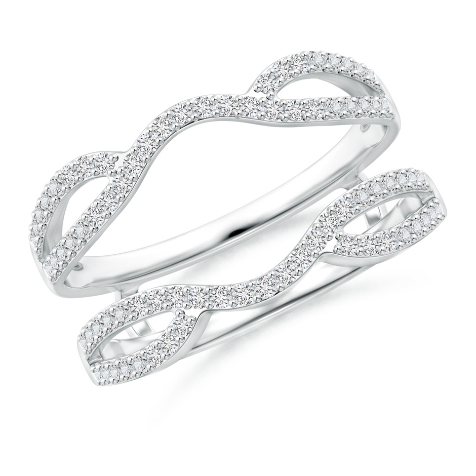 1mm HSI2 Diamond Wavy Ring Wrap in 18K White Gold 