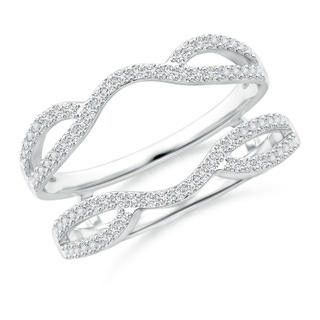 1mm HSI2 Diamond Wavy Ring Wrap in White Gold