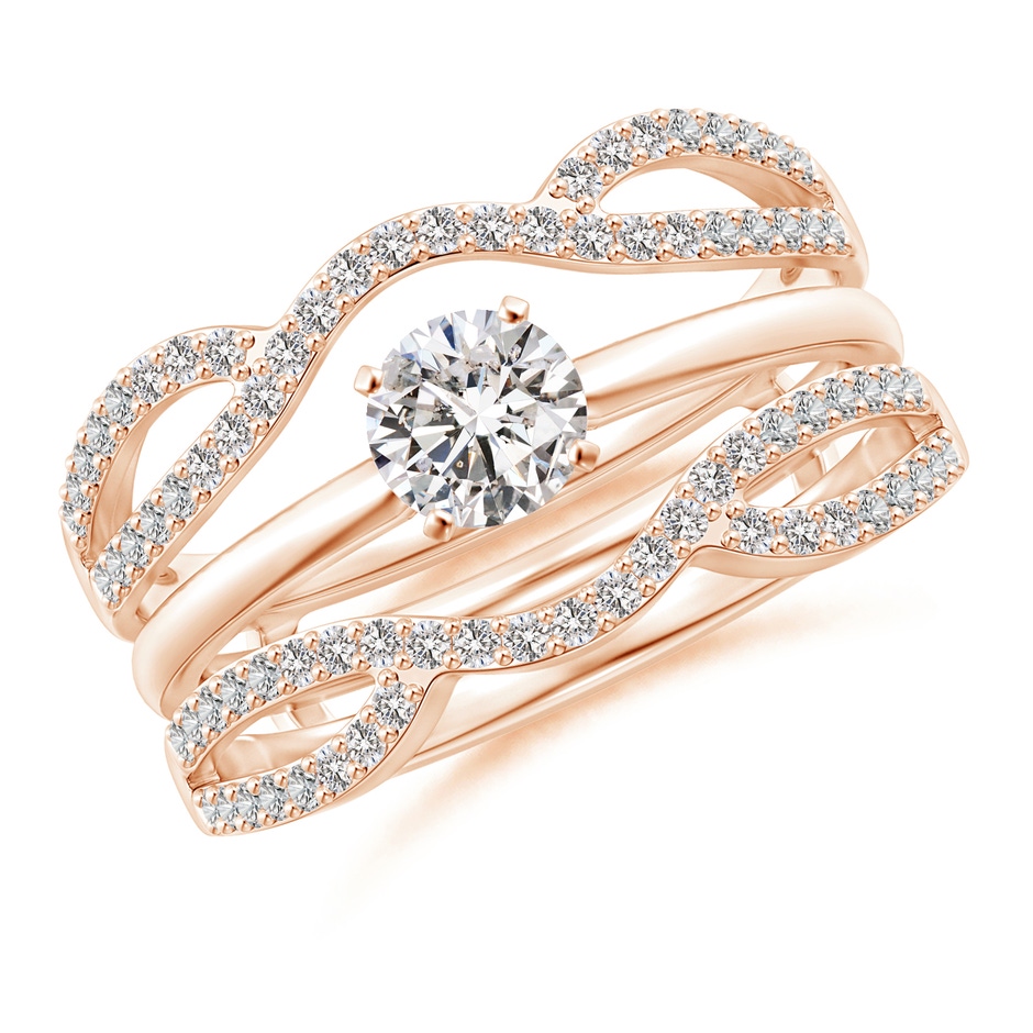 1mm IJI1I2 Diamond Wavy Ring Wrap in Rose Gold side-3