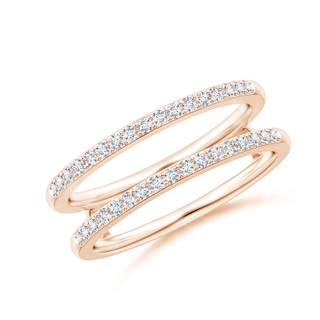 1.2mm GVS2 Double Band Prong-Set Diamond Ring Wrap in 9K Rose Gold