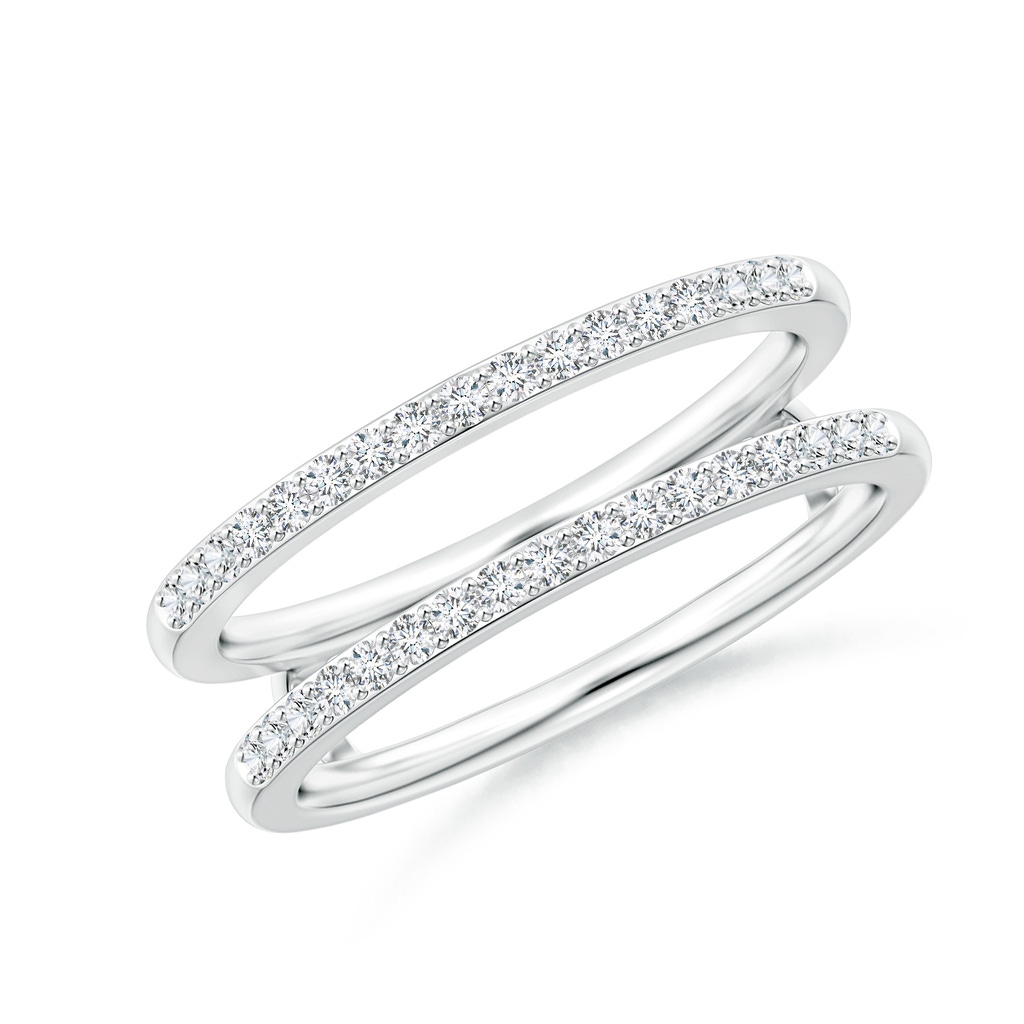 1.2mm GVS2 Double Band Prong-Set Diamond Ring Wrap in White Gold